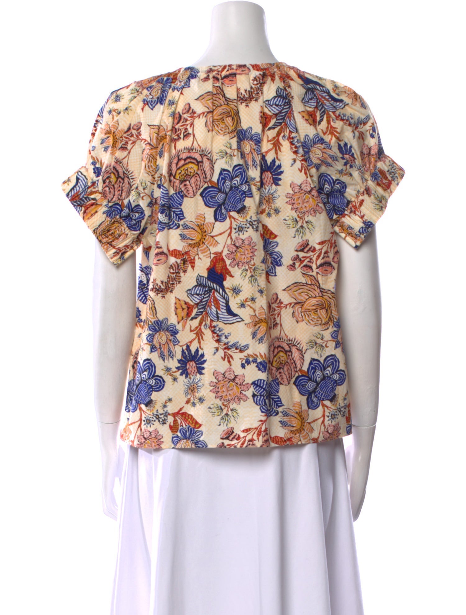 Ulla Johnson Floral Print V-Neck Blouse
